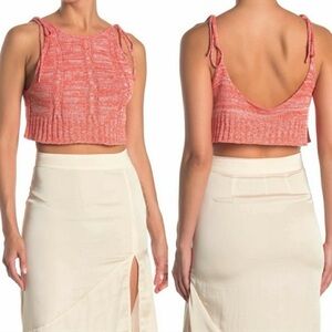 Free People Bombshell Knit crop tank top Capri Orange Sz Small GUC
